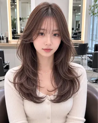 ミディアム 髪質改善 韓国風 池田一之のヘアスタイル