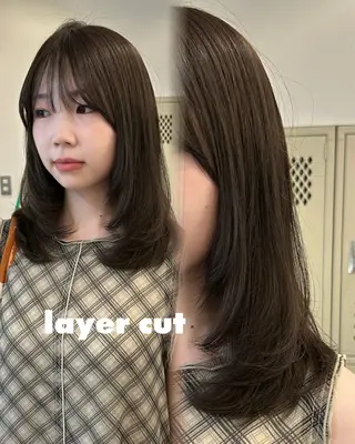 ミディアム カラー rina /レイヤー /ヘルシーヘアのヘアスタイル