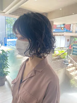 ミディアム パーマ 垢抜けのプロ🪄 honoのヘアスタイル