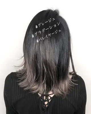 ミディアム カラー ウルフカット レイヤーカット上柿のヘアスタイル