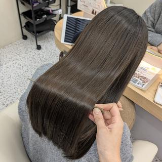 ロング 🌻 銀座水素ケア 🌻 只腰 花のヘアスタイル