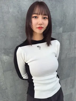 ミディアム 札幌ダブルカラー 富田のヘアスタイル