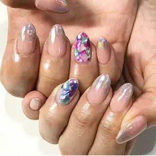 ネイル 渋谷／チップ長さ出し 👑アプレgel-xのネイルデザイン