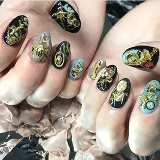 ネイル 渋谷／チップ長さ出し 👑アプレgel-xのネイルデザイン