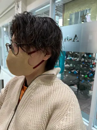 ミディアム パーマ メンズ 田代 祐太のヘアスタイル
