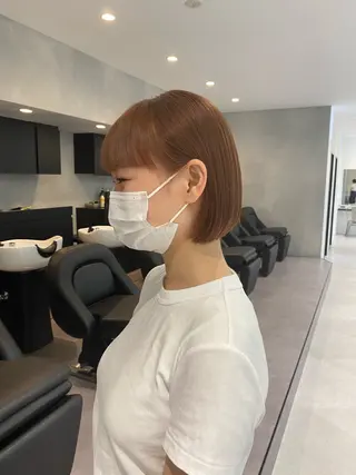ショート 鈴木/ボブ/ ミルクティー/ピンクのヘアスタイル