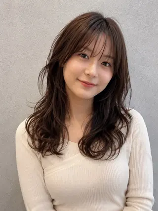 ロング カラー パーマ ヘアアレンジ 平川 友理/韓国ヘア💘のヘアスタイル