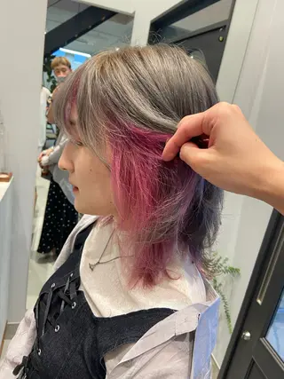 ミディアム カラー 石田 俊介のヘアスタイル