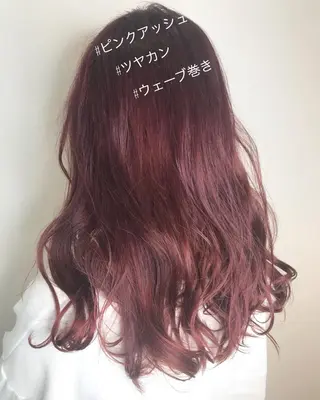 ミディアム カラー ウルフカット レイヤーカット上柿のヘアスタイル