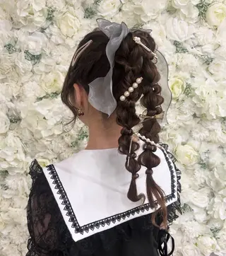 ロング ヘアアレンジ ベルグロー 原宿👸のヘアスタイル