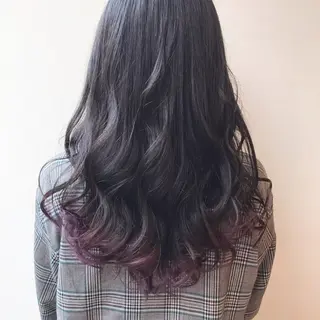 ロング カラー ヘアアレンジ 白浜 サキのヘアスタイル
