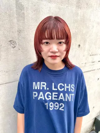 ミディアム カラー 宮川 日菜子のヘアスタイル