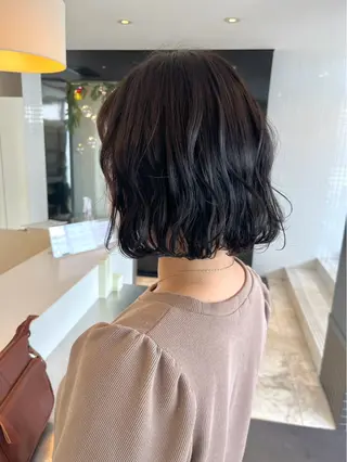 ミディアム パーマ 名竹聖治/透明感 カラー/縮毛矯正のヘアスタイル
