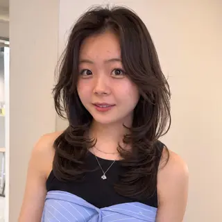 セミロング 顔周りレイヤー꙳⋆ ミディアム⌇SAKIのヘアスタイル