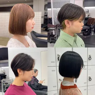 ショート 🥯縮毛/レイヤー/ ベージュヘア🥯のヘアスタイル