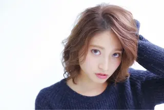 ショート ミディアム カラー パーマ エクステ/レイヤー 落合/心斎橋のヘアスタイル