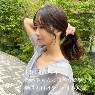 セミロング レイヤー/ハッシュ 渋谷/サッタのヘアスタイル