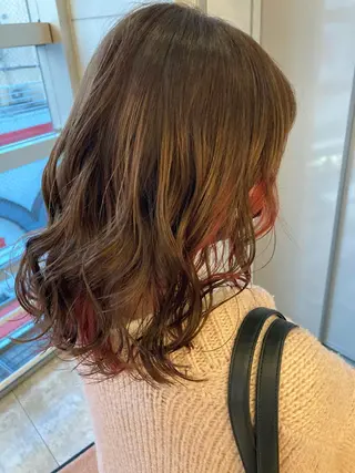 セミロング カラー 岩崎 裕司のヘアスタイル