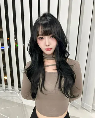 セミロング カラー nanaka 🤍韓国ワンホンヘアのヘアスタイル