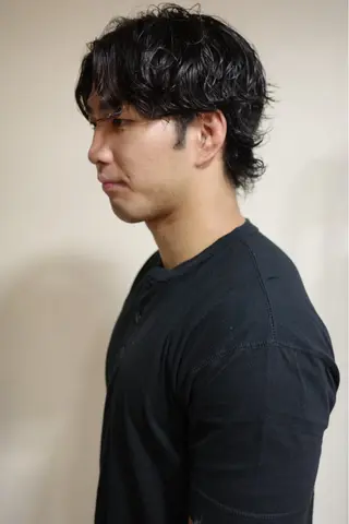 ショート パーマ メンズ 浅岡 昭汰のヘアスタイル