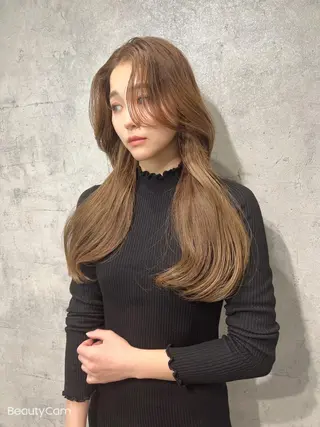 セミロング パーマ ヘアアレンジ メンズ キッズ ネイル マツエク・マツパ アイブロウ レイヤー/顔周り 韓国ヘア森田和貴のヘアスタイル