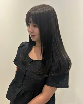 ロング パーマ 田中 遥陽のヘアスタイル