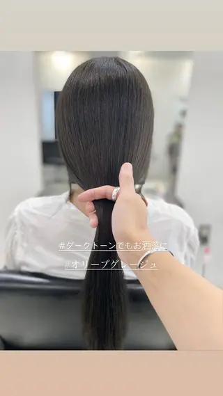 ロング カラー レイヤーカット 赤み消し　店長/大和のヘアスタイル