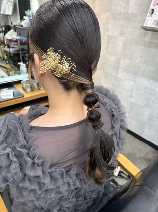 セミロング ヘアアレンジ SHANTi 飯塚 ヘアセット/髪質改善のヘアスタイル