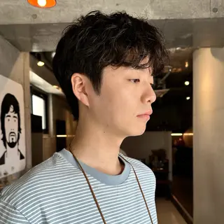 ショート パーマ メンズ 前野 日奈のヘアスタイル