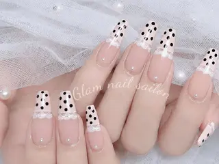 ネイル エツメ💅 長さ出し🎀デザインのネイルデザイン