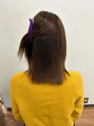 ロング パーマ ミユ🎀長さ出し 🎨デザインカラーのヘアスタイル