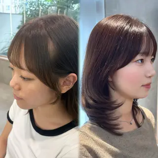セミロング カラー 韓国/ハイトーン/ レイヤー🎀yuiのヘアスタイル