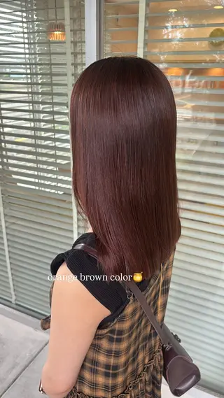 ロング 🍈暗髪艶カラー /🥣韓国風カラーのヘアスタイル