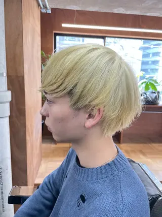 ショート カラー パーマ ヘアアレンジ メンズ 亀井隆汰/メンズ専門 パーマ/フェード可のヘアスタイル