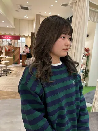セミロング カラー レイヤーカット✨ 艶髪藤野のヘアスタイル