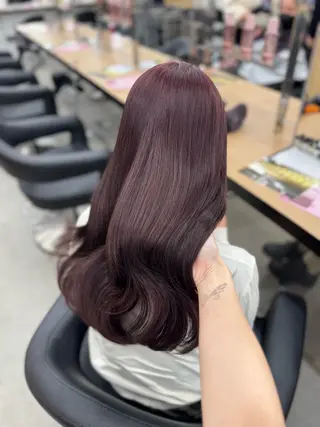 セミロング カラー ヘアアレンジ 🤍淡色ピンク&ラベ ンダーYUKI🤍のヘアスタイル