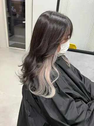 セミロング カラー 宮地 崇文のヘアスタイル