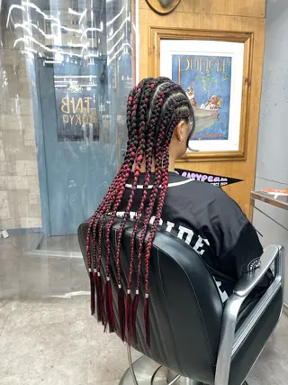 ロング ヘアアレンジ エクステ/コーンロウ KURUMI⛓️🔥のヘアスタイル