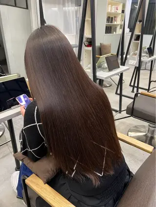 ロング パーマ 🍒モテ暖色カラー × うる艶✧ ゆなのヘアスタイル