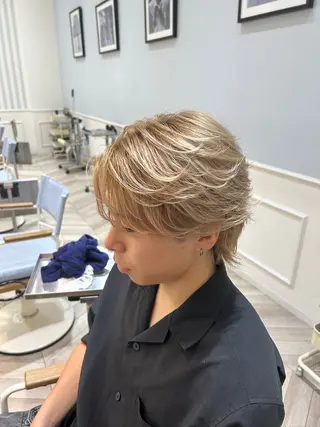 ショート カラー メンズ レディースモデル募集 綾坂のヘアスタイル
