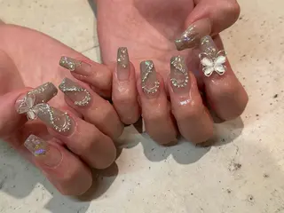 ネイル 韓国/ワンホン/長さ 出しつけ放題🎀のネイルデザイン