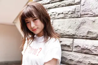 ミディアム カラー パーマ 髪質改善、エクステ 山口卓哉のヘアスタイル