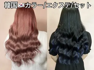 ロング カラー ヘアアレンジ チビ編み込みエクステ シールEXどぅ〜すのヘアスタイル