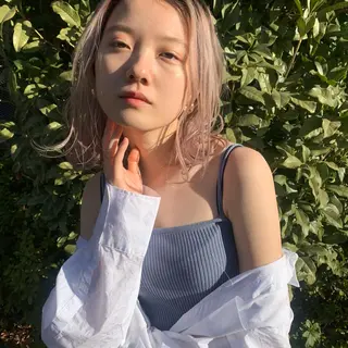 セミロング カラー ブリーチなしWカラー ／レイヤー🎀マリノのヘアスタイル