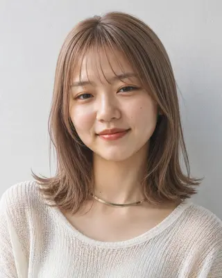 セミロング カラーモデル募集☆ 山村梨香のヘアスタイル
