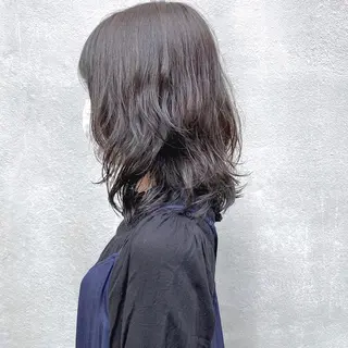 ミディアム カラー パーマ 【ダメージレス施術】 【透明感】北村 拓也のヘアスタイル
