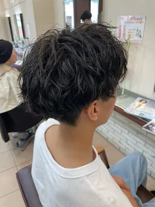 ミディアム パーマ メンズ 北林 秀悟のヘアスタイル