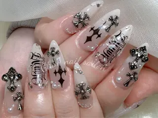 ネイル エツメ💅 長さ出し🎀デザインのネイルデザイン
