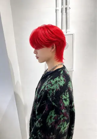 ショート カラー メンズ Muミュー/ブリーチ ハイトーン Wカラーのヘアスタイル