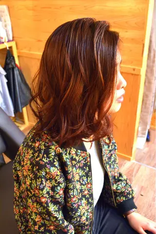 ミディアム カラー パーマ ヘアアレンジ belle chambreイブカのその他イメージ